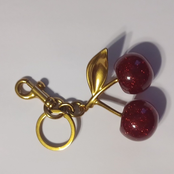 Gold and Red Cherry Keychain - Picture 2 of 2